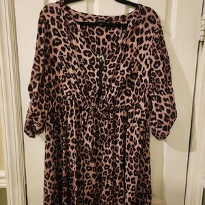 Cinch tie waist leopard Torrid dress